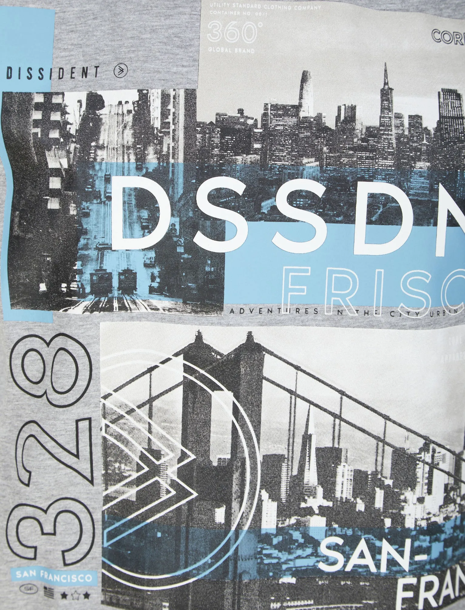 Sisco City Motif Cotton Jersey T-Shirt In Light Grey Marl - Dissident sold by Tokyo Laundry product image thumbnail 3