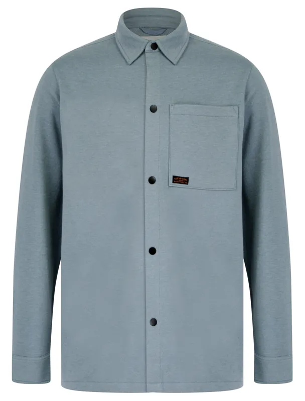 Commander Brushback Fleece Overshirt Jacket in Cool Grey - Tokyo Laundry sold by Tokyo Laundry
