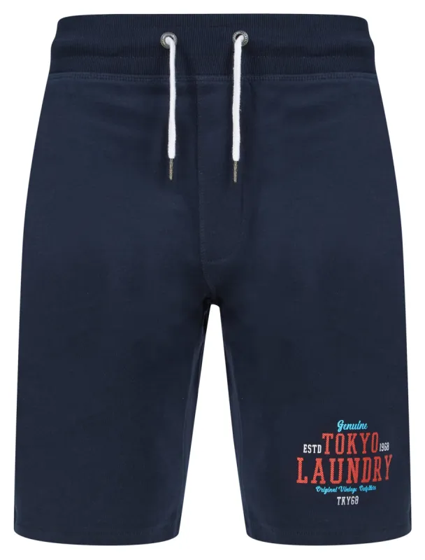 Dischord Motif Brushback Fleece Jogger Shorts in Sky Captain Navy - Tokyo Laundry sold by Tokyo Laundry