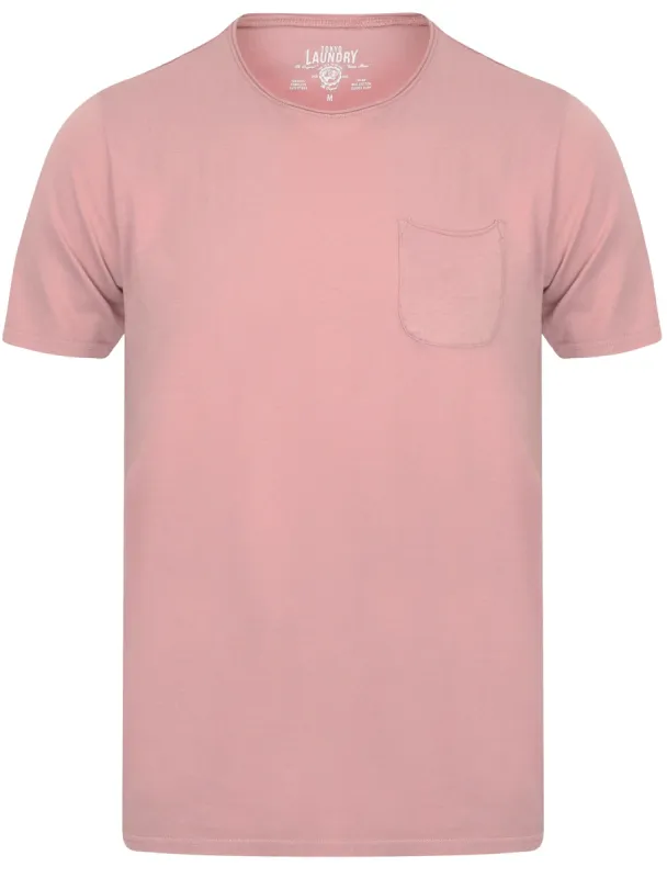 Zac Crew Neck Cotton T-Shirt with Pocket In Light Pink - Tokyo Laundry sold by Tokyo Laundry