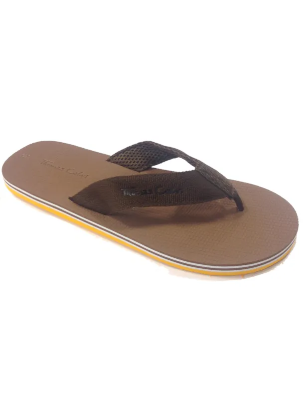 Mens Alister Cushioned Flip Flop Sandals in Brown sold by Tokyo Laundry