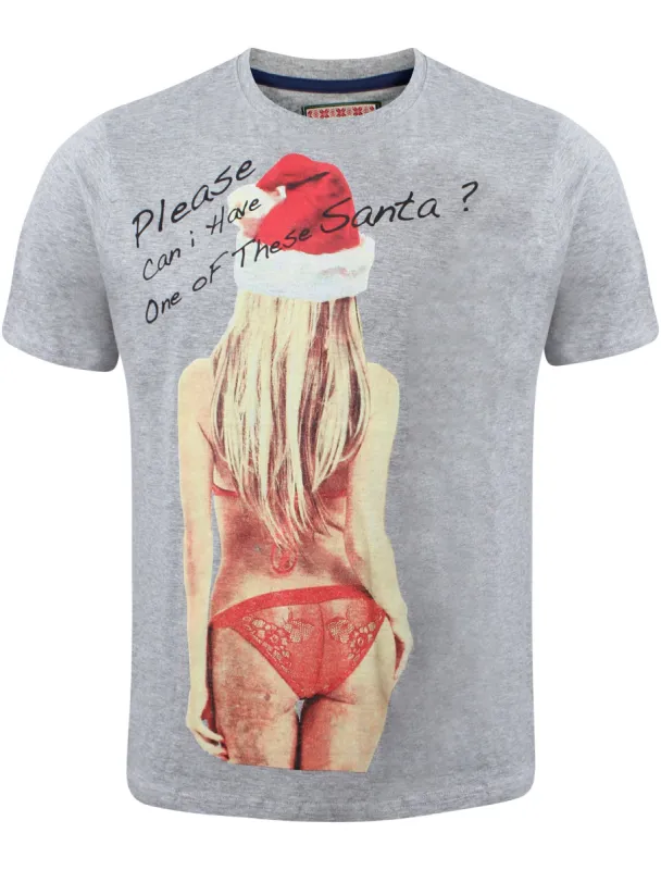 Merry Christmas Please Santa grey xmas t-shirt sold by Tokyo Laundry
