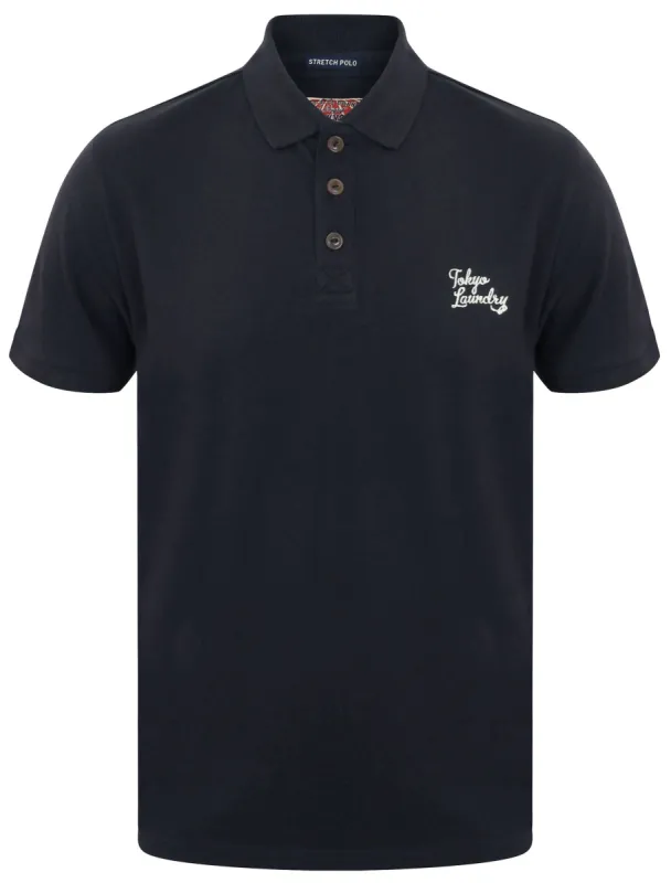 Winterfield Pique Polo Shirt in Dark Navy - Tokyo Laundry sold by Tokyo Laundry