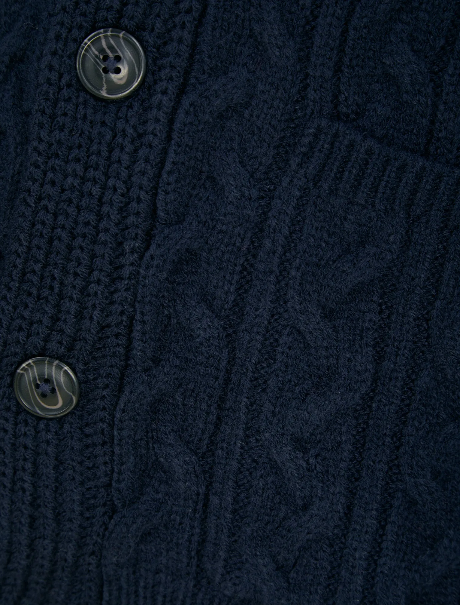 Manji 2 Chunky Cable Knitted Cardigan with Shawl Collar in Ink - Tokyo Laundry sold by Tokyo Laundry product image thumbnail 3