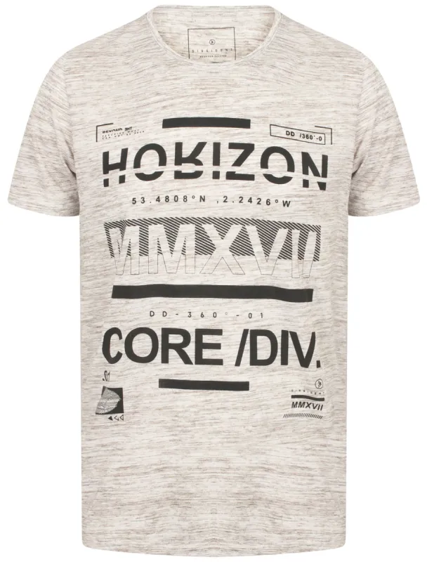 Rizon Graphic Motif Slub T-Shirt In Elephant Marl - Dissident sold by Tokyo Laundry