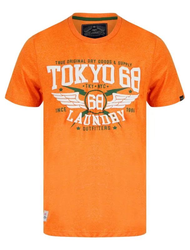 Boxed Motif Cotton Jersey Grindle T-Shirt in Orange - Tokyo Laundry sold by Tokyo Laundry