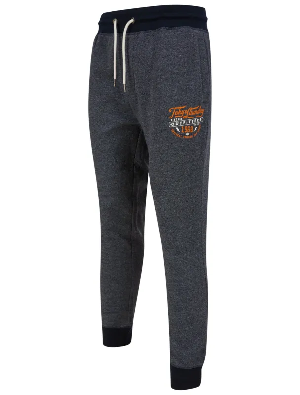 Bannering Brushback Fleece Cuffed Joggers in Navy Grindle - Tokyo Laundry sold by Tokyo Laundry