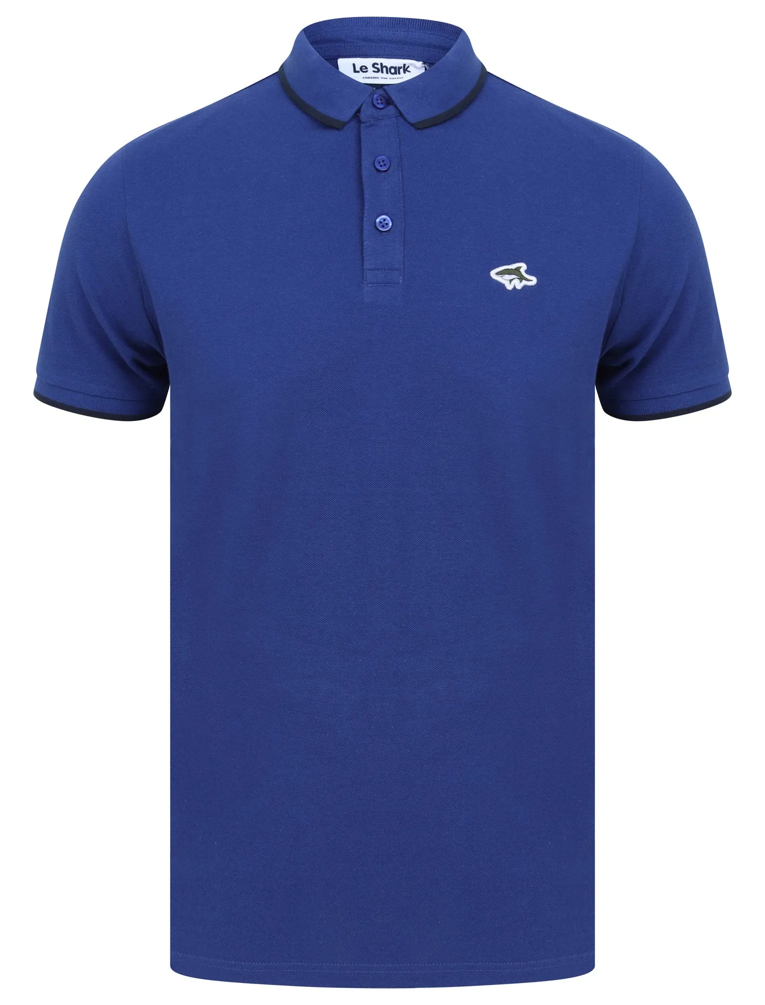 Midhurst 2 Tipped Cotton Pique Polo Shirt In Mazarine Blue - Le Shark sold by Tokyo Laundry