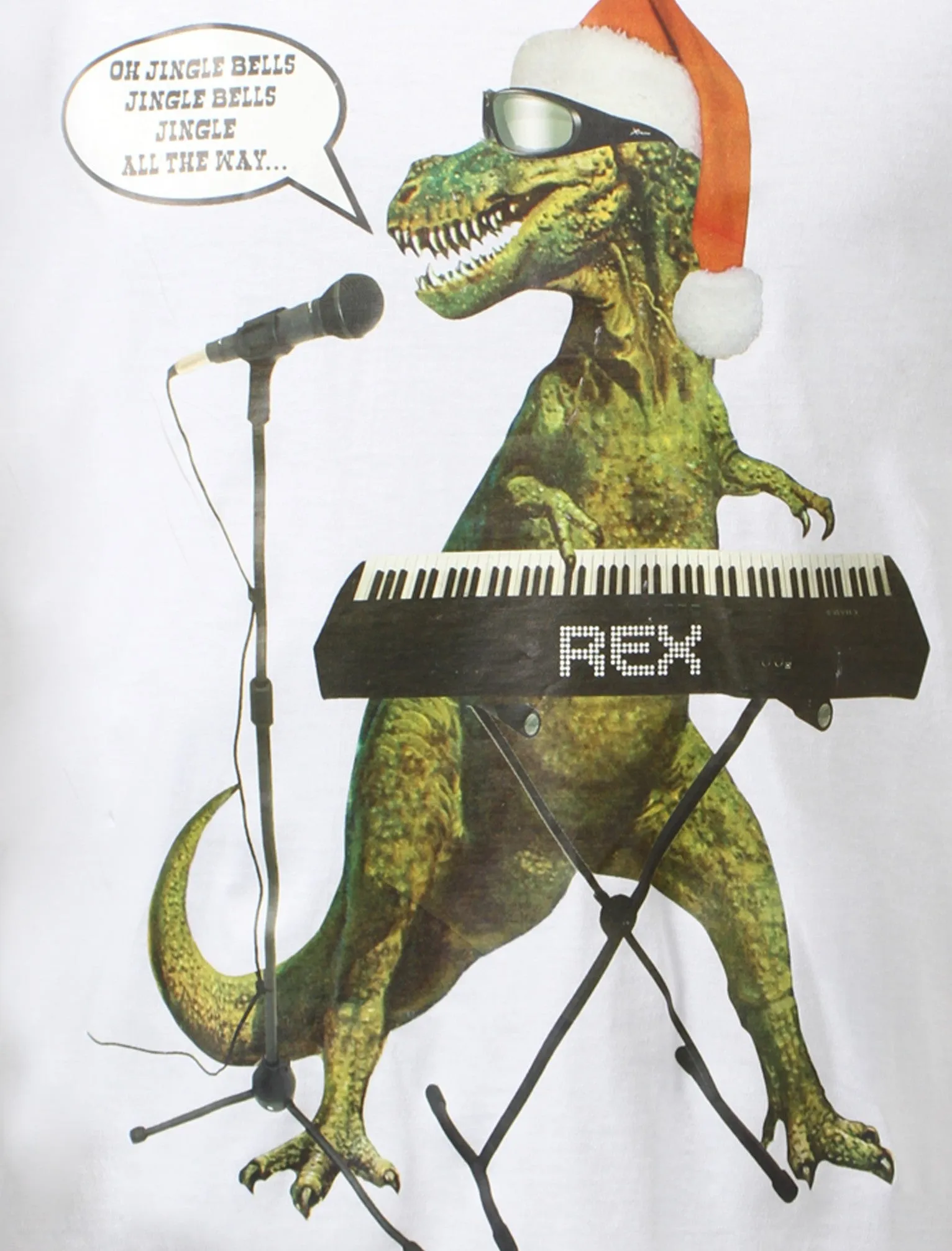 Merry Christmas Jingle Rex white festive Xmas t-shirt sold by Tokyo Laundry product image thumbnail 3