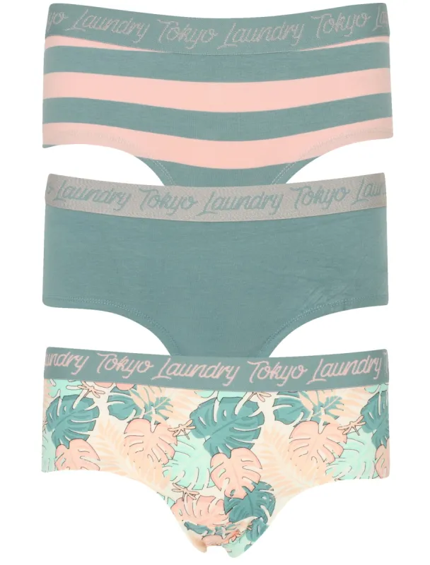 Foxtail (3 Pack) Leaf Print Assorted Briefs In Blossom / Arctic / Ivory - Tokyo Laundry sold by Tokyo Laundry