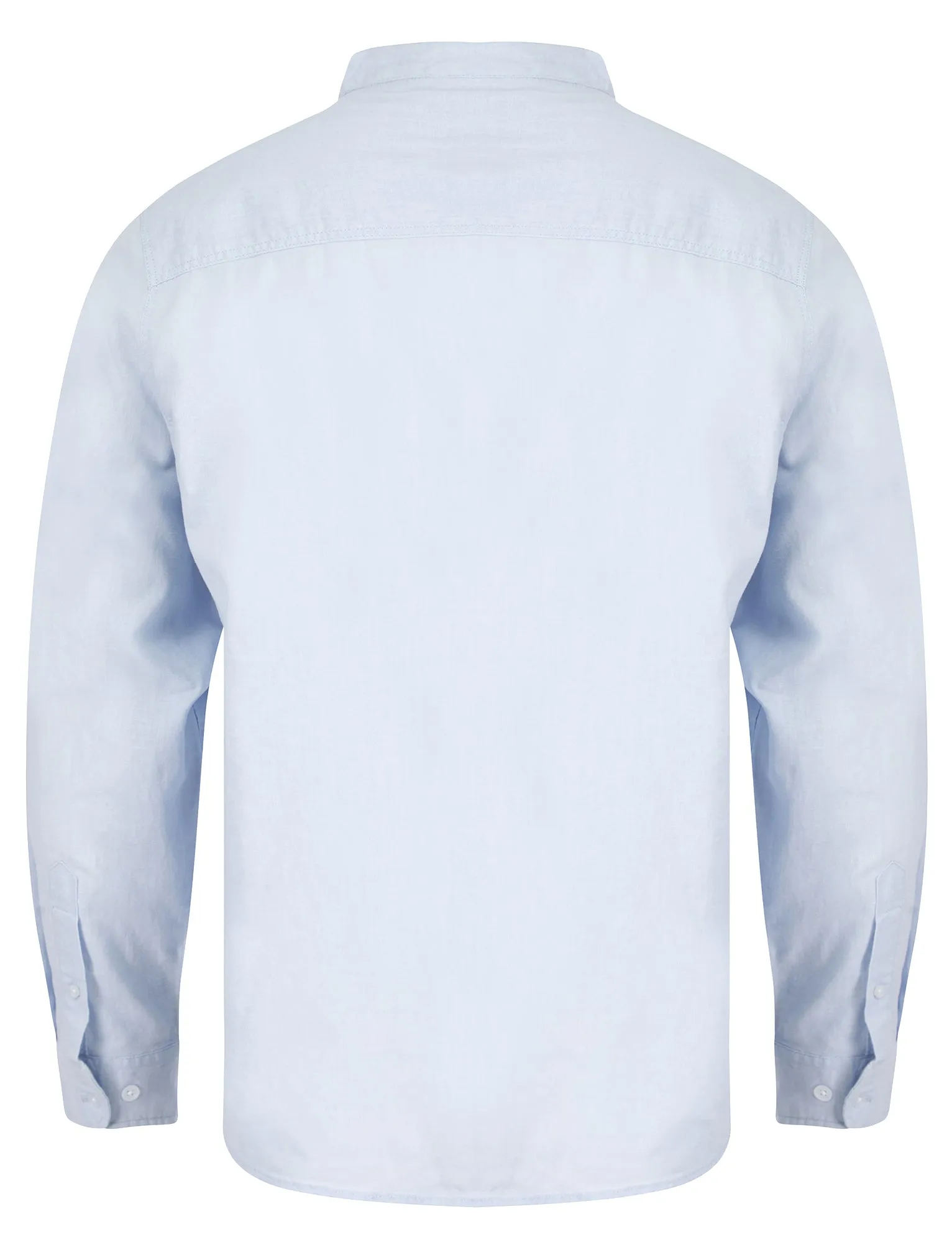 Gosier Grandad Collar Long Sleeve Cotton Linen Shirt in Soft Blue - Tokyo Laundry sold by Tokyo Laundry product image thumbnail 2