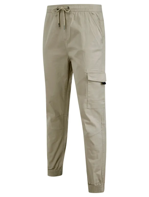 Lance Cotton Twill Cuffed Multi-Pocket Cargo Jogger Pants in Pumice Grey - Tokyo Laundry sold by Tokyo Laundry