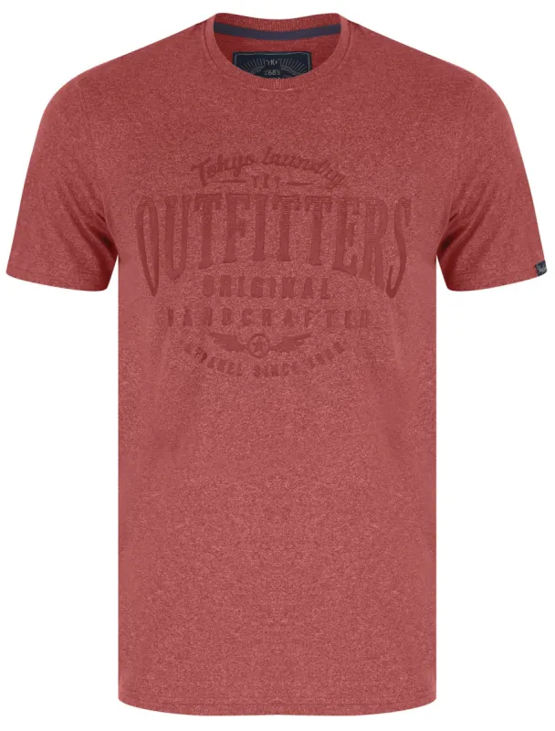 Star Wing Motif Cotton Jersey Grindle T-Shirt in Burgundy - Tokyo Laundry sold by Tokyo Laundry