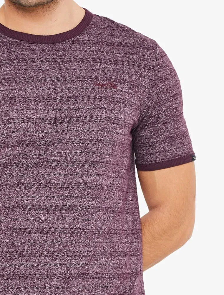 Winkworth Textured Grindle Stripe T-Shirt in Plum Perfect - Tokyo Laundry sold by Tokyo Laundry product image thumbnail 3