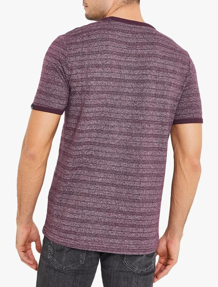 Winkworth Textured Grindle Stripe T-Shirt in Plum Perfect - Tokyo Laundry sold by Tokyo Laundry product image thumbnail 2