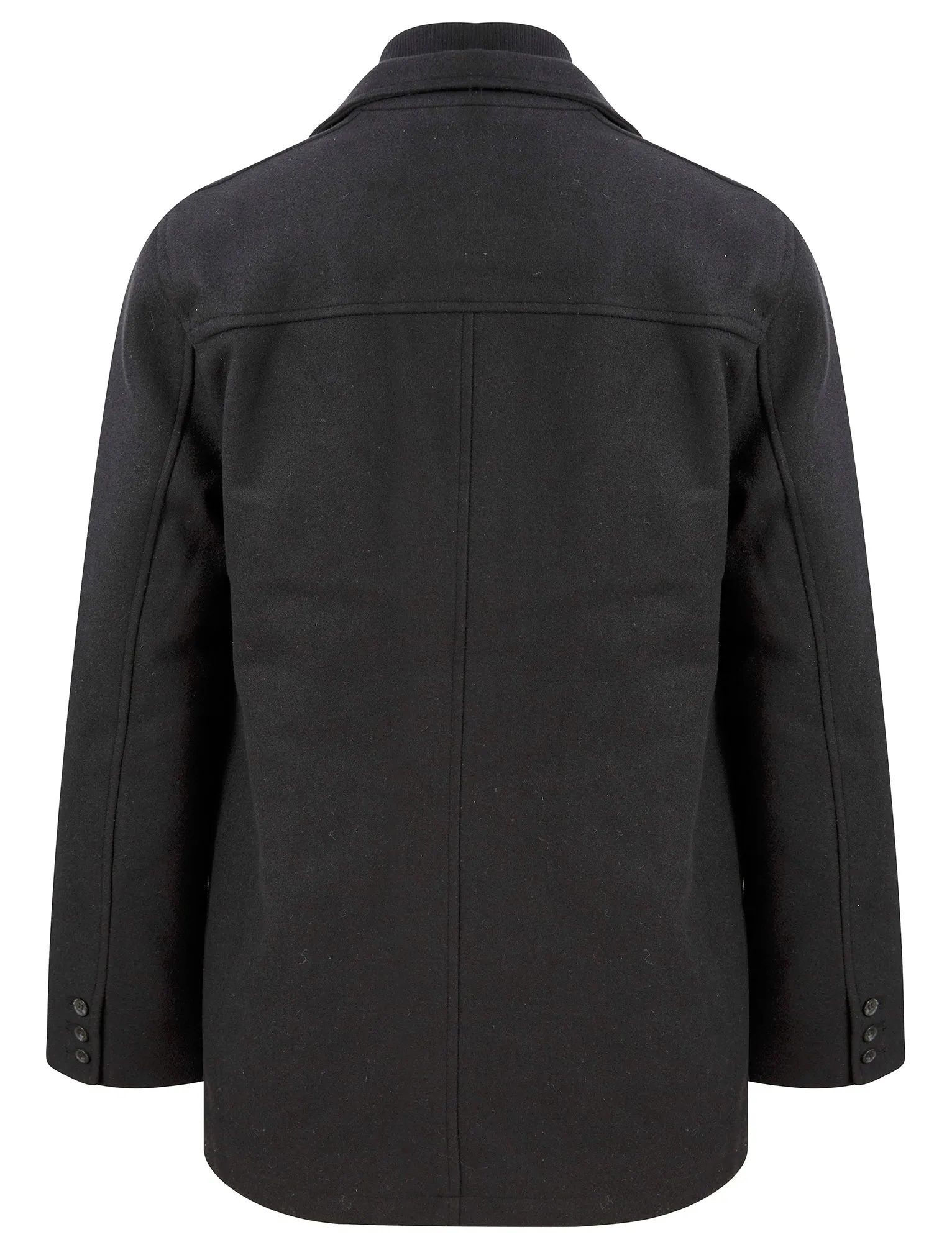 Indus Wool Look Funnel Neck Collar Tailored Coat with Quilted Mock Insert in Black - Tokyo Laundry sold by Tokyo Laundry product image thumbnail 2