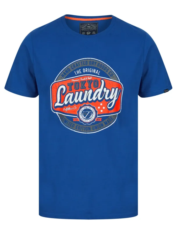 Optics Tee Motif Cotton Jersey T-Shirt in Sea Surf Blue - Tokyo Laundry sold by Tokyo Laundry