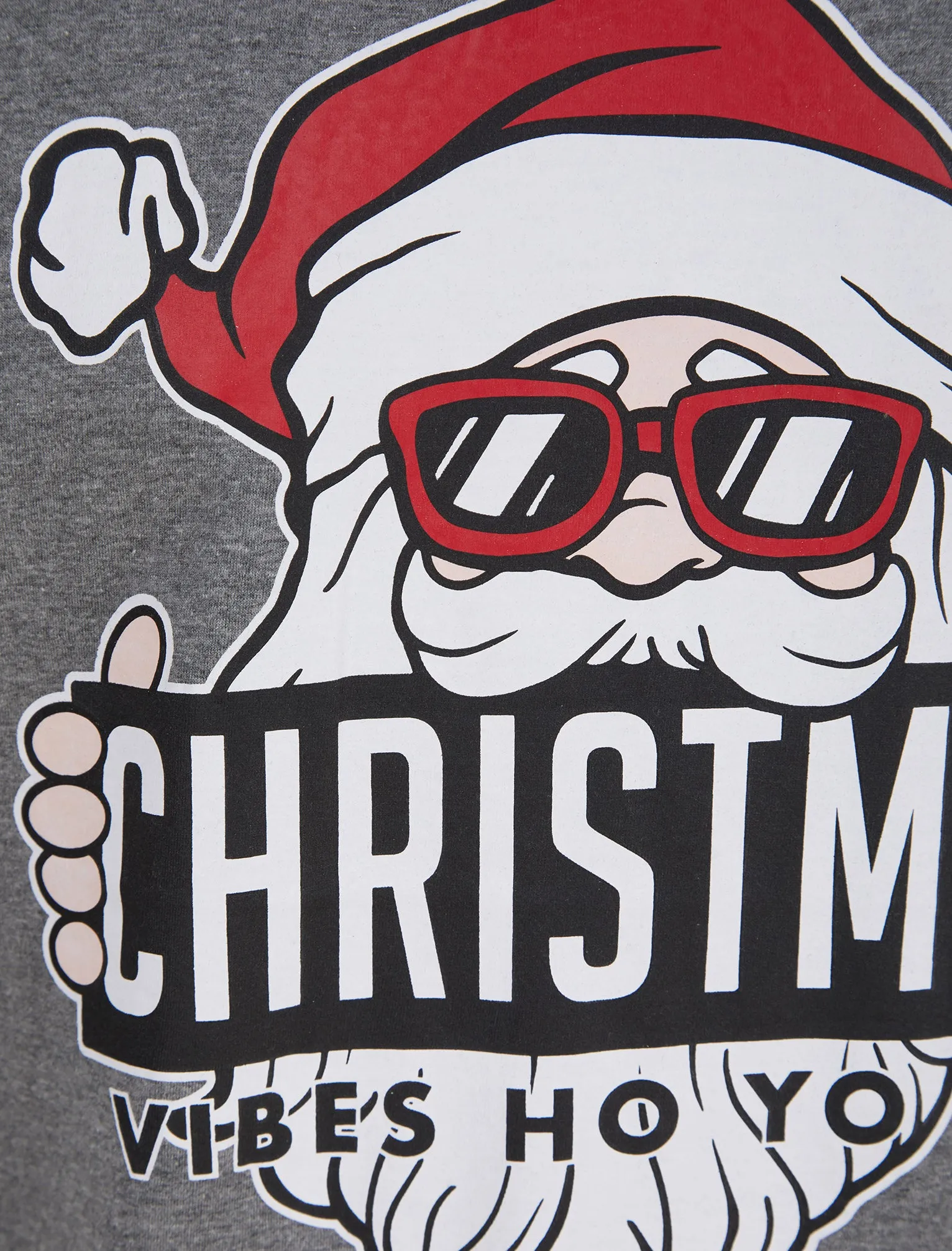 Men's Christmas Vibes Motif Novelty Cotton Christmas T-Shirt in Mid Grey Marl - Merry Christmas sold by Tokyo Laundry product image thumbnail 3