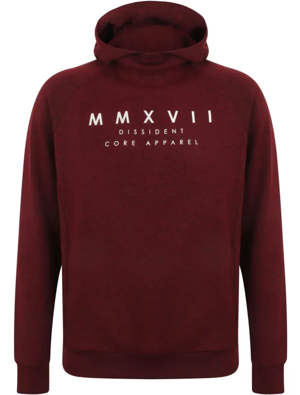 Daudi Cotton Blend Pullover Hoodie In Deep Red & Black Marl - Dissident sold by Tokyo Laundry