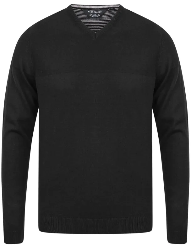 Bolington Basic V Neck Knitted Jumper in Black - Kensington Eastside sold by Tokyo Laundry