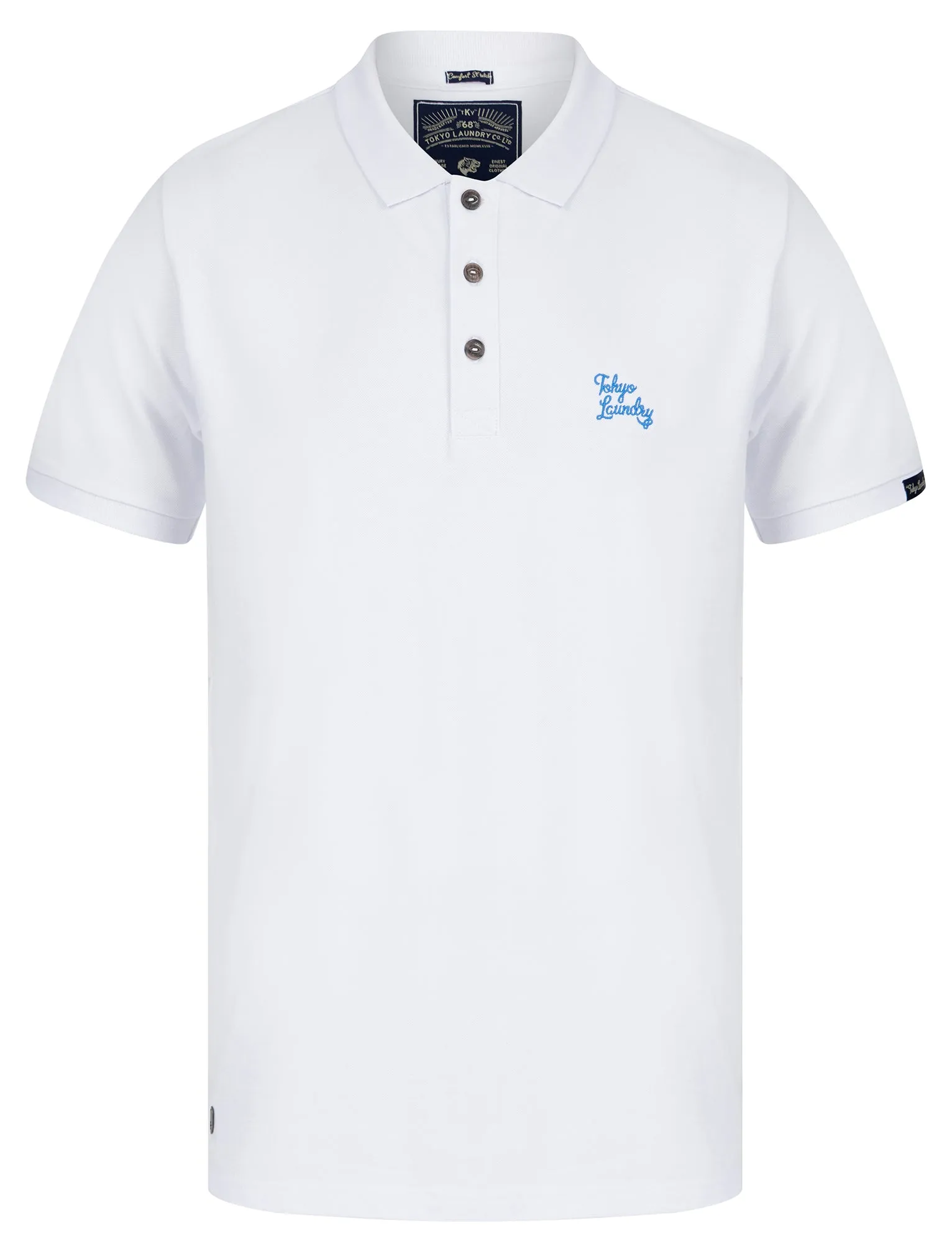 Caddy Signature Cotton Pique Polo Shirt in Optic White - Tokyo Laundry sold by Tokyo Laundry
