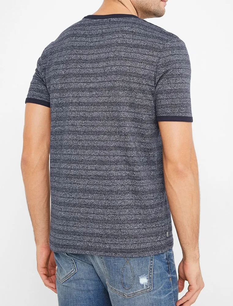Winkworth Textured Grindle Stripe T-Shirt in Mood Indigo - Tokyo Laundry sold by Tokyo Laundry product image thumbnail 2