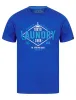 Elite Vintage Cracked Print Motif Cotton Jersey T-Shirt in Jet Blue - Tokyo Laundry sold by Tokyo Laundry