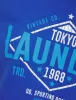 Elite Vintage Cracked Print Motif Cotton Jersey T-Shirt in Jet Blue - Tokyo Laundry sold by Tokyo Laundry