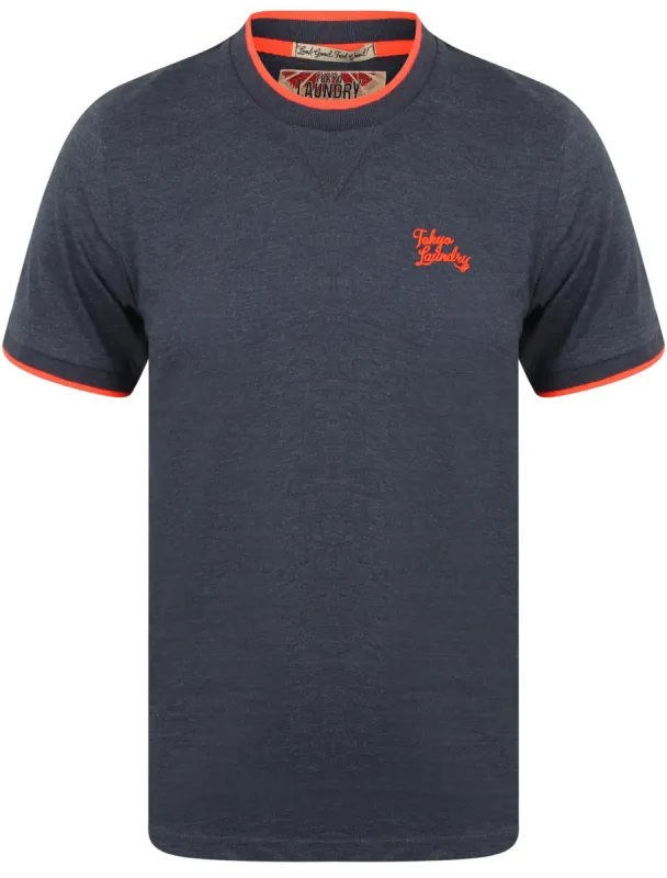 Lilford Cotton Crew Neck T-Shirt In Mood Indigo Marl - Tokyo Laundry sold by Tokyo Laundry