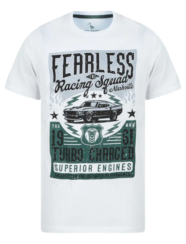 Fearless Motif Cotton Jersey T-Shirt in Optic White - South Shore sold by Tokyo Laundry