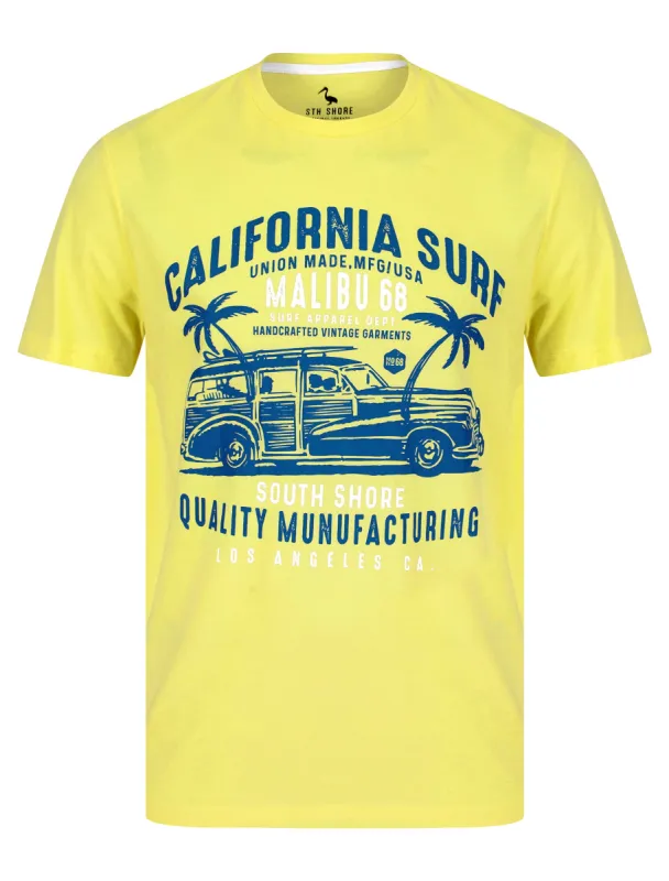 Armagh Motif Cotton Jersey T-Shirt in Pastel Yellow - South Shore sold by Tokyo Laundry