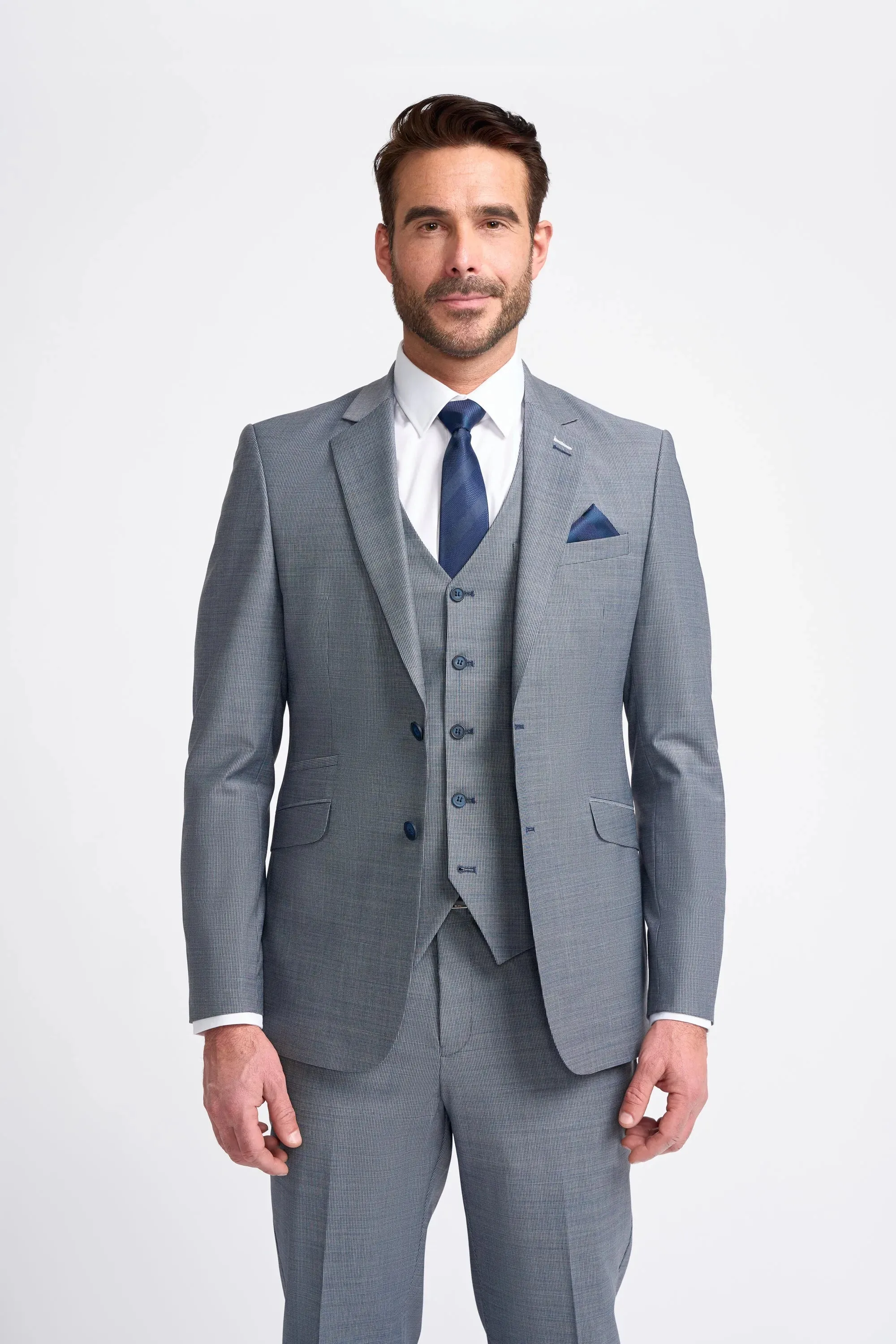 Bond - Men's Grey 3 Piece Tailored Fit Suit sold by Tru Clothing