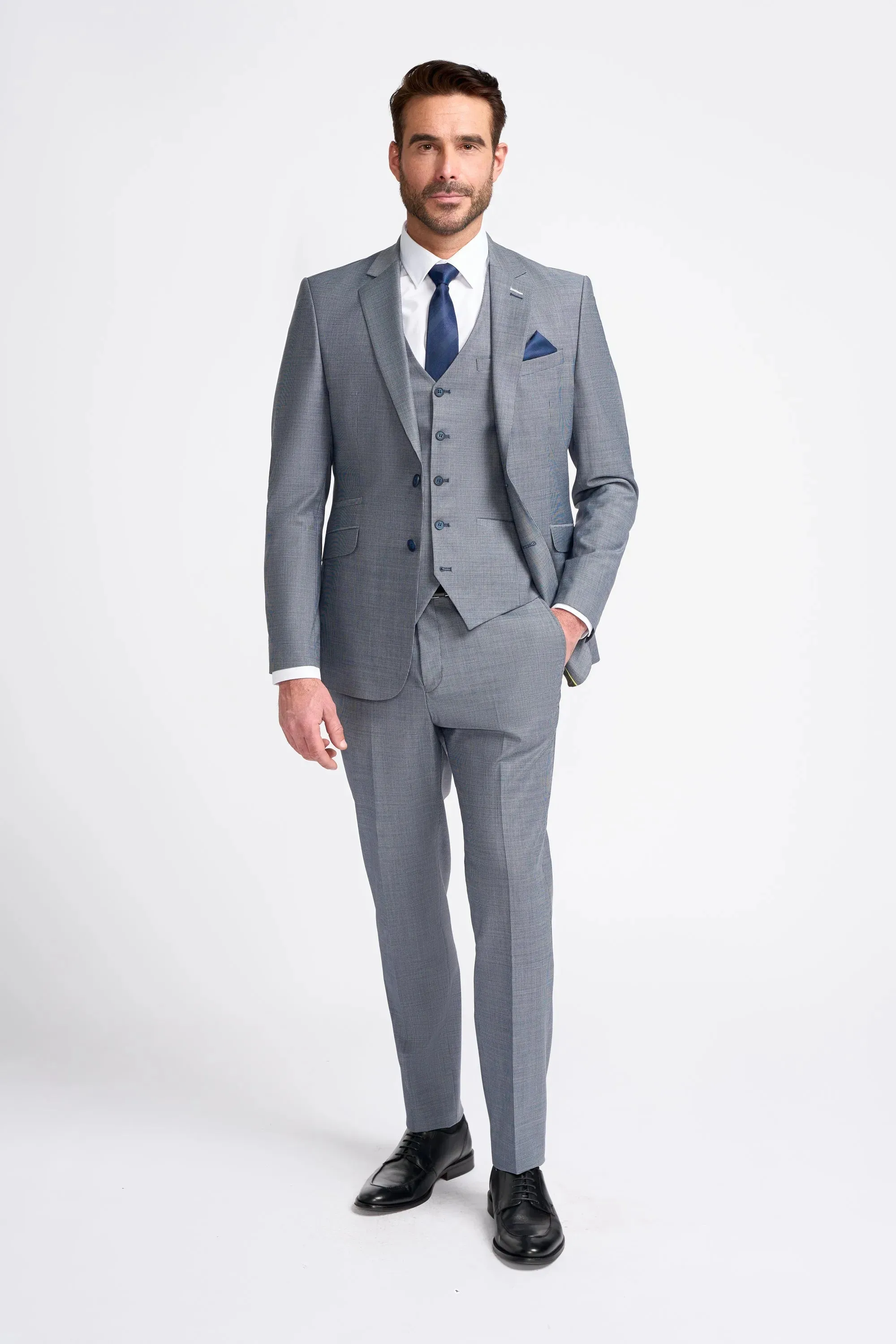 Bond - Men's Grey 3 Piece Tailored Fit Suit sold by Tru Clothing product image thumbnail 2