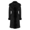 Black Luxury 3/4 Length Women's Suede Toscana Sheepskin Coat sold by Tru Clothing