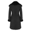 Black Luxury 3/4 Length Women's Suede Toscana Sheepskin Coat sold by Tru Clothing