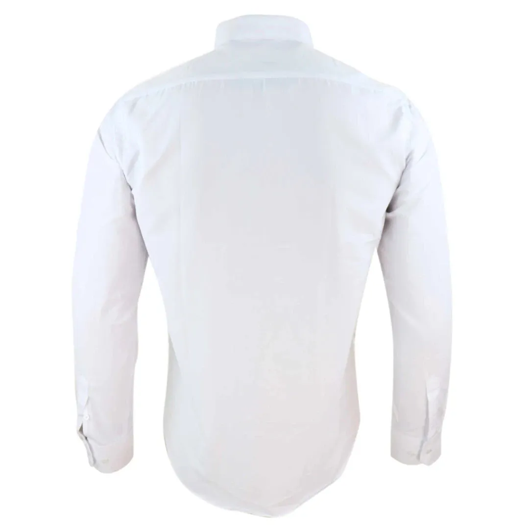 Men's White Classic Round Collar Button Shirt Slim Regular Fit sold by Tru Clothing product image thumbnail 4