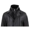 Men's 3/4 Duffle Jacket Sheepskin Long Button Zip Warm sold by Tru Clothing