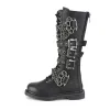 Mens Biker Boots Demonia Bolt-450 Goth Punk Rock Chain Knee High Combat Boots sold by Tru Clothing