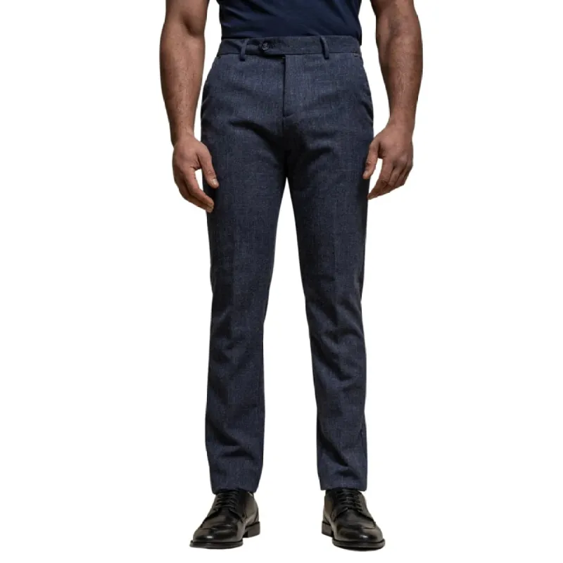Tokyo - Men's Navy Blue Trousers sold by Tru Clothing