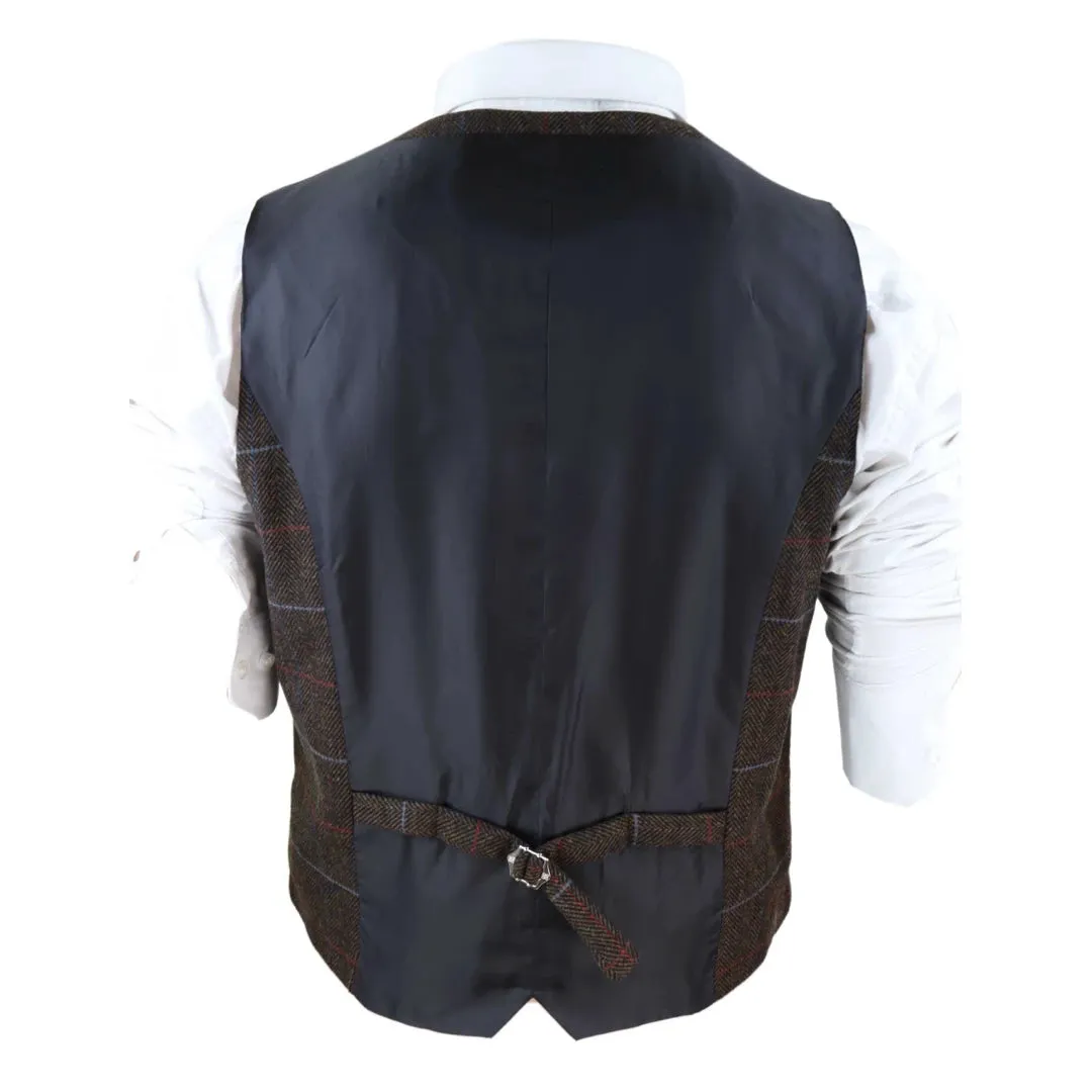 Men's Tweed Check Blinders Waistcoat Gilet Classic Herringbone sold by Tru Clothing product image thumbnail 3