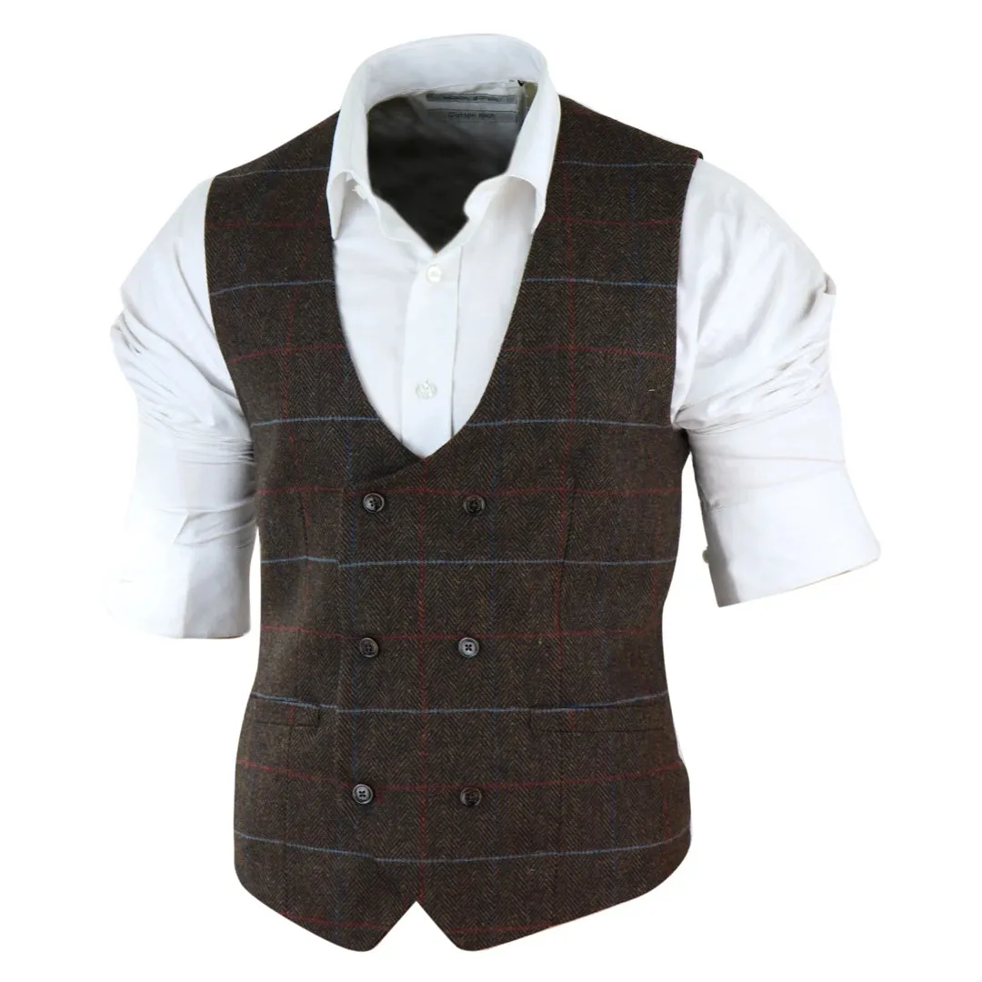 Men's Tweed Check Blinders Waistcoat Gilet Classic Herringbone sold by Tru Clothing product image thumbnail 2