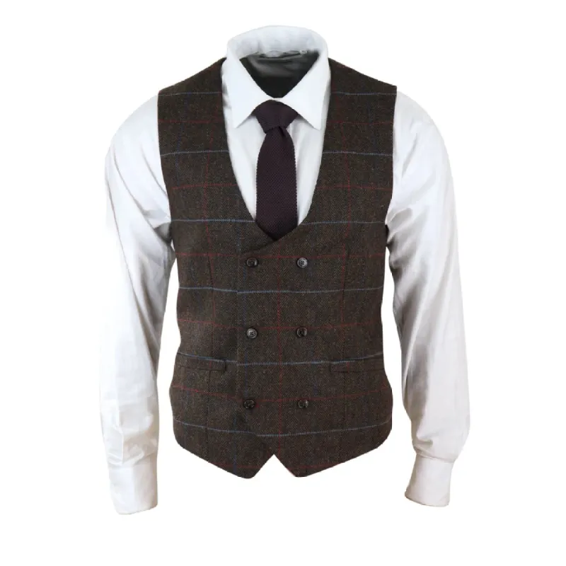 Men's Tweed Check Blinders Waistcoat Gilet Classic Herringbone sold by Tru Clothing