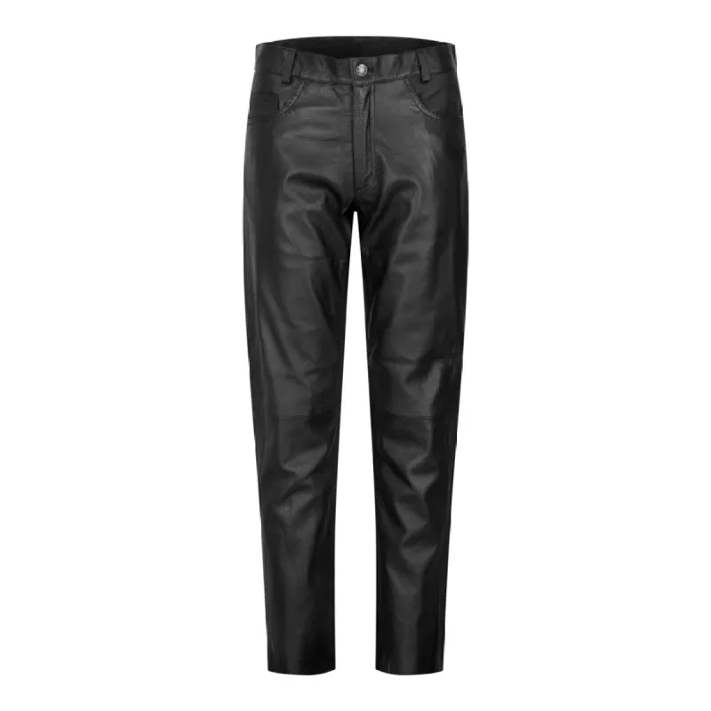 Womens Real Leather Jeans Trousers Casual Retro 1980s Vintage Black sold by Tru Clothing