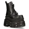 New Rock MILI083CCT-C4 Metallic Black Leather Military Boots Punk Goth Rock sold by Tru Clothing