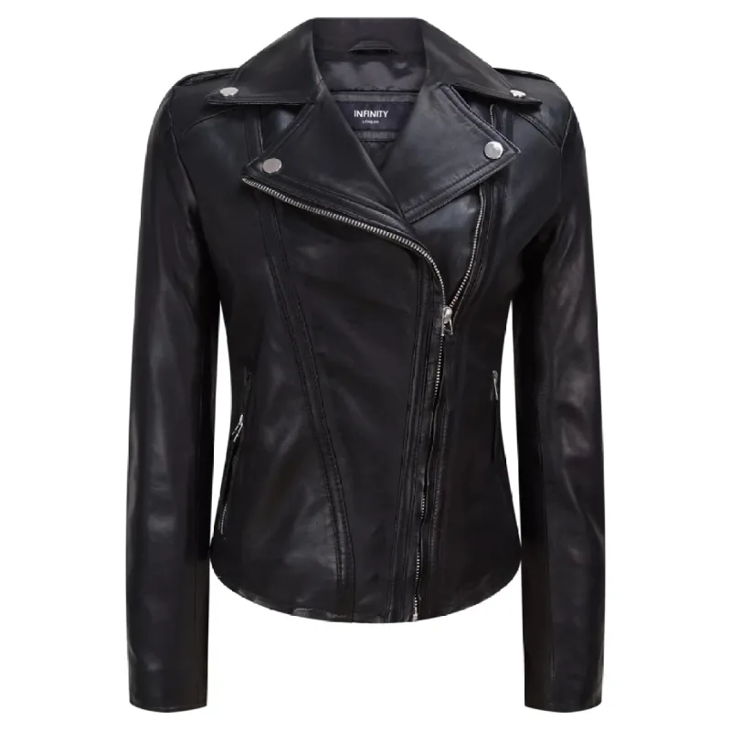 Women's Leather Jacket Classic Biker Black Leather Women's Jacket sold by Tru Clothing