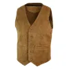 Men's Waistcoat Gilet Suede Leather Black Brown Burgundy Tan sold by Tru Clothing