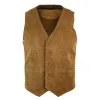Men's Waistcoat Gilet Suede Leather Black Brown Burgundy Tan sold by Tru Clothing