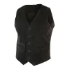 Men's Waistcoat Gilet Suede Leather Black Brown Burgundy Tan sold by Tru Clothing