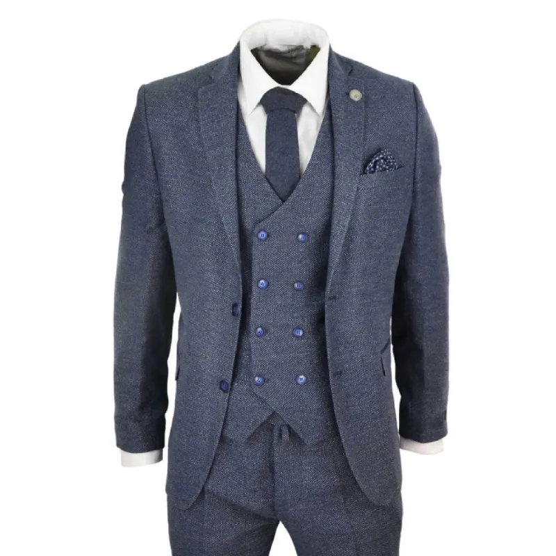 STZ30 - Men's Wool 3 Piece Suit Double Breasted Waistcoat Tweed 1920s sold by Tru Clothing