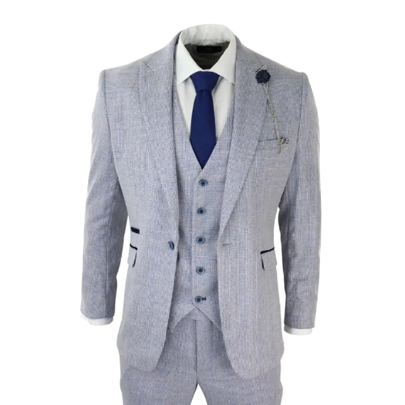 Caridi - Men's Boys 3 Piece Check Suit Tweed Black Brown Wedding Peaky Classic sold by Tru Clothing